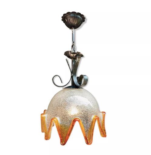 Suspension Murano fin 1950 Pâte de verre corole versée Lotus, Antiquités & Art, Antiquités | Accessoires de maison, Enlèvement ou Envoi