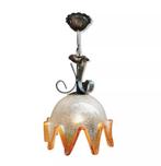 Murano hanglamp eind 1950 Lotus gegoten corole glaspasta, Ophalen of Verzenden