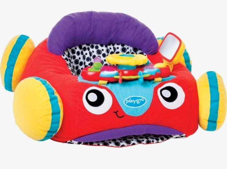 Playgro Comfy Car – pluchen zitkussen baby, Kinderen en Baby's, Speelgoed | Babyspeelgoed, Babygym, Ophalen