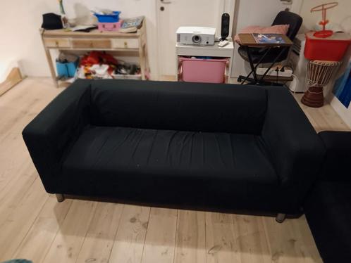 Zetel 2 maal 2zits, zwarte, Huis en Inrichting, Zetels | Zetels en Chaises Longues, Zo goed als nieuw, Ophalen