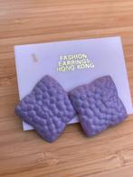 Oorbellen reeks pastel kleuren type geometrische figuren, Handtassen en Accessoires, Oorbellen, Overige materialen, Paars, Nieuw