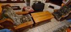 2 fauteuils et une table basse en chêne, Enlèvement, Utilisé, Chêne