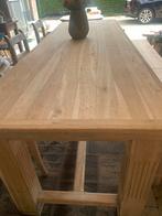 Massief eiken  eettafel. Met bank  stoelen, Huis en Inrichting, Ophalen, Eikenhout, 200 cm of meer, 50 tot 100 cm