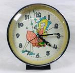 vintage mechanisch metalen tafelklok “girl & bird”, Enlèvement ou Envoi, Maison et Meubles