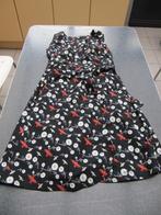 overslag jurk Iska zwart met print bloem vogel 38, Kleding | Dames, Jurken, Maat 38/40 (M), Zwart, Ophalen of Verzenden, Iska