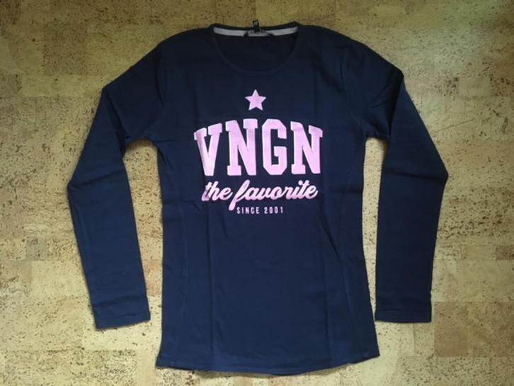 donkerblauwe longsleeve Vingino - maat 164, Kinderen en Baby's, Kinderkleding | Maat 164, Zo goed als nieuw, Meisje, Shirt of Longsleeve