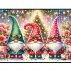 Peinture au diamant Leprechauns de Noël 40x30cm (rond), Envoi, Neuf, Bricolage