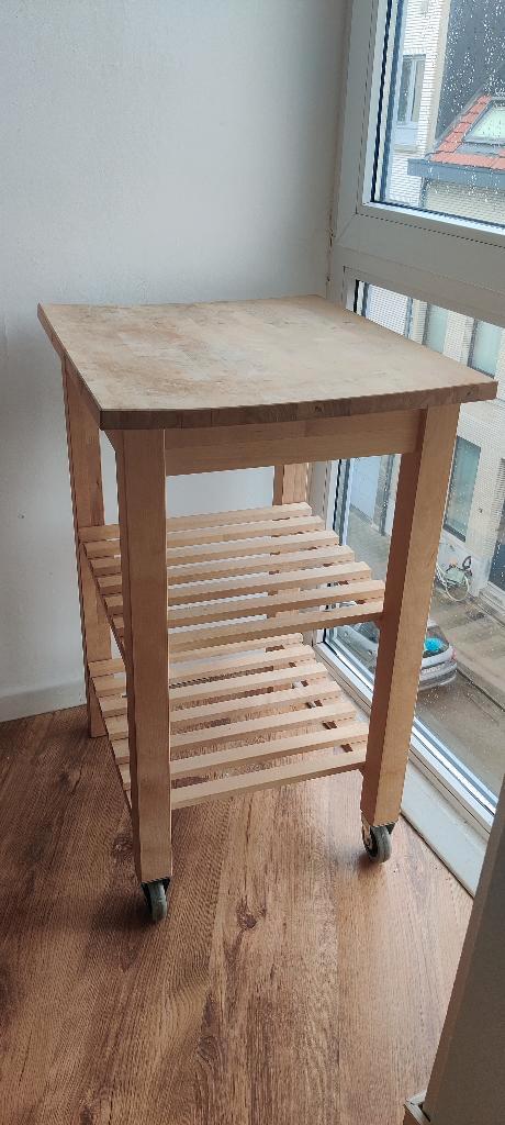 IKEA Bekvam keuken trolley bijzettafel 58x50x85cm, Huis en Inrichting, Tafels | Sidetables, Gebruikt, Rechthoekig, Overige houtsoorten