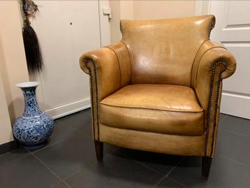 Schapenleder Club Fauteuil jaren ‘70  beschikbaar voor biedingen