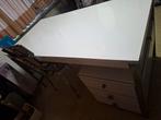 Bureau met schuiven en 2 stoelen, Huis en Inrichting, Bureaus, Ophalen, Gebruikt, Bureau