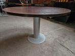 Ronde eet- of vergadertafel melamine staal 120cm, Huis en Inrichting, Gebruikt, Metaal, Rond, Ophalen of Verzenden