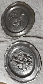 ensemble d'assiettes en étain vintage, Enlèvement ou Envoi