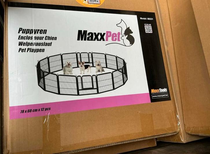 Puppyren 12 panelen NIEUW!, Dieren en Toebehoren, Hondenbenches, Nieuw, Ophalen