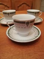 3 elegante vintage porseleinen kopjes + schoteltjes., Ophalen of Verzenden