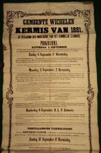 WICHELEN- grote affiche -KERMIS 1881 - 50 e verjaring !! top, Deurposter of groter, Ophalen of Verzenden, Reclame, Rechthoekig Staand