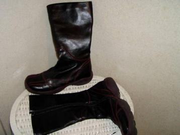 Halflange laarzen - leder - zwart met bordeaux accenten - 41 beschikbaar voor biedingen