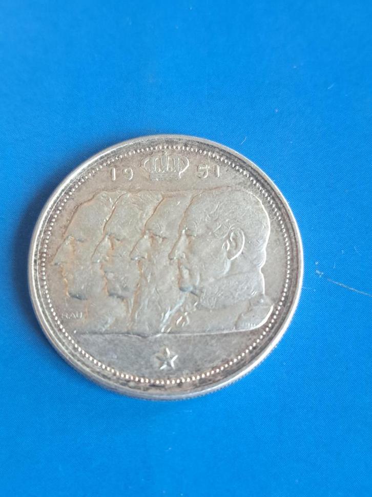 1951 België 100 frank in zilver 4 koningen, vlaams, Postzegels en Munten, Munten | België, Losse munt, Zilver, Zilver, Verzenden