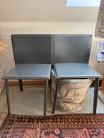 2 chaises en cuir gris à donner, Caravans en Kamperen, Kampeermeubelen, Ophalen, Gebruikt, Overige