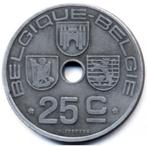 Belgique 25 cents 1942 1943 1944 1945, Timbres & Monnaies, Enlèvement ou Envoi, Monnaie en vrac, Plaqué argent