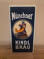 emaille Münchner Kindl Bräu, Verzamelen, Biermerken, Ophalen of Verzenden, Zo goed als nieuw
