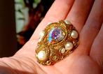 Grote vintage broche, parels, Handtassen en Accessoires, Ophalen of Verzenden