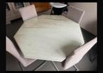 Achthoekige marmeren tafel, Ophalen, Zo goed als nieuw, Vijf personen of meer, Overige vormen