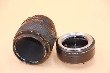 MINOLTA MD 50/3.5 MACRO + BAGUE 1:1 beschikbaar voor biedingen
