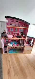 Barbie poppenhuis bemeubeld, Ophalen, Gebruikt, Poppenhuis