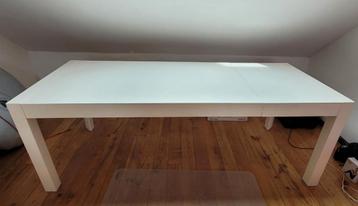 Vintage witte design tafel met verlengstuk. Lichte gebruiksp, Enlèvement, Comme neuf