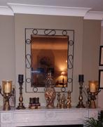 Handgemaakte (op maat) smeedijzeren spiegel met gebrand glas, Ophalen