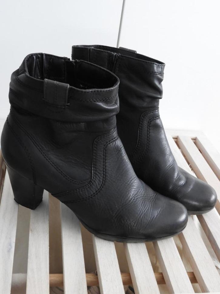 JANA - enkellaarzen in leder - mt 41 - goede staat, Kleding | Dames, Schoenen, Gedragen, Lage of Enkellaarzen, Zwart, Ophalen of Verzenden
