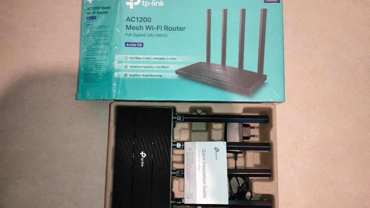 TP-Link Archer C6 - Draadloze Router - 1200 Mbps -wpa3-mesh, Computers en Software, Routers en Modems, Zo goed als nieuw, Router