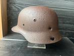 Duitse helm met inschoten, Verzamelen, Ophalen of Verzenden, Landmacht, Helm of Baret