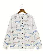 Cardigan vest trui daschund teckel medium NIEUW, Kleding | Dames, Ophalen of Verzenden, Nieuw, Maat 38/40 (M), Beige