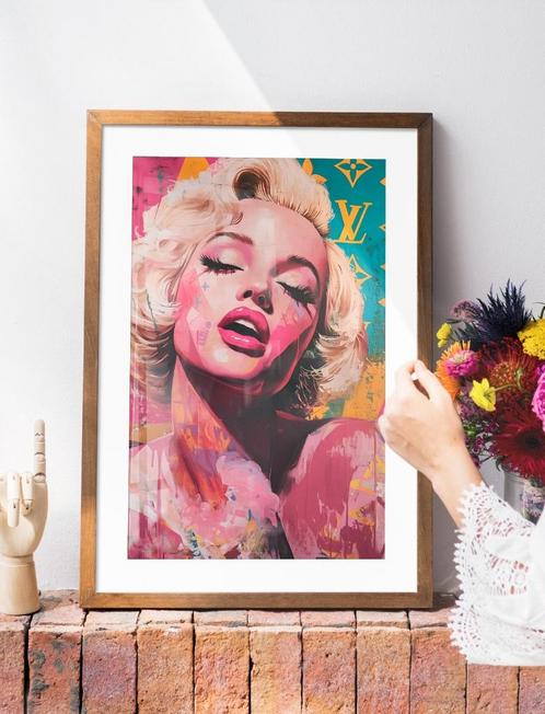 Uniek XXL Glasschilderij | Marylin x Louis Vuitton - 6 sizes, Huis en Inrichting, Woonaccessoires | Schilderijen, Tekeningen en Foto's