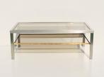Belgochrom stijl lage tafel * Vintage 70s *, Huis en Inrichting, Gebruikt, Verzenden, Vintage, Glas