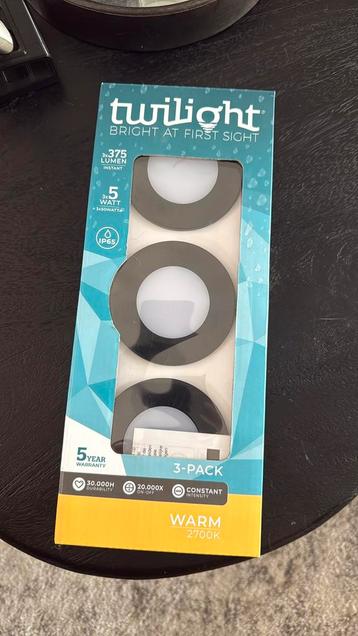 Twilight HYDRO 3-pack IP65 LED inbouwspots (zwarte kleur) beschikbaar voor biedingen