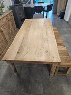 Table salle à manger en manguier + banc, Maison & Meubles, Tables | Tables à manger, 150 à 200 cm, Cinq personnes ou plus, Enlèvement