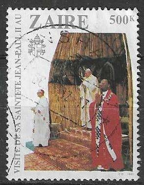 Zaire 1981 - Yvert 1041 - Bezoek van de Paus   (ST), Postzegels en Munten, Verzenden, Gestempeld
