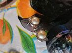 Fantasie juwelen  zilver met groene steentjes, Handtassen en Accessoires, Oorbellen, Ophalen of Verzenden, Zo goed als nieuw, Zilver