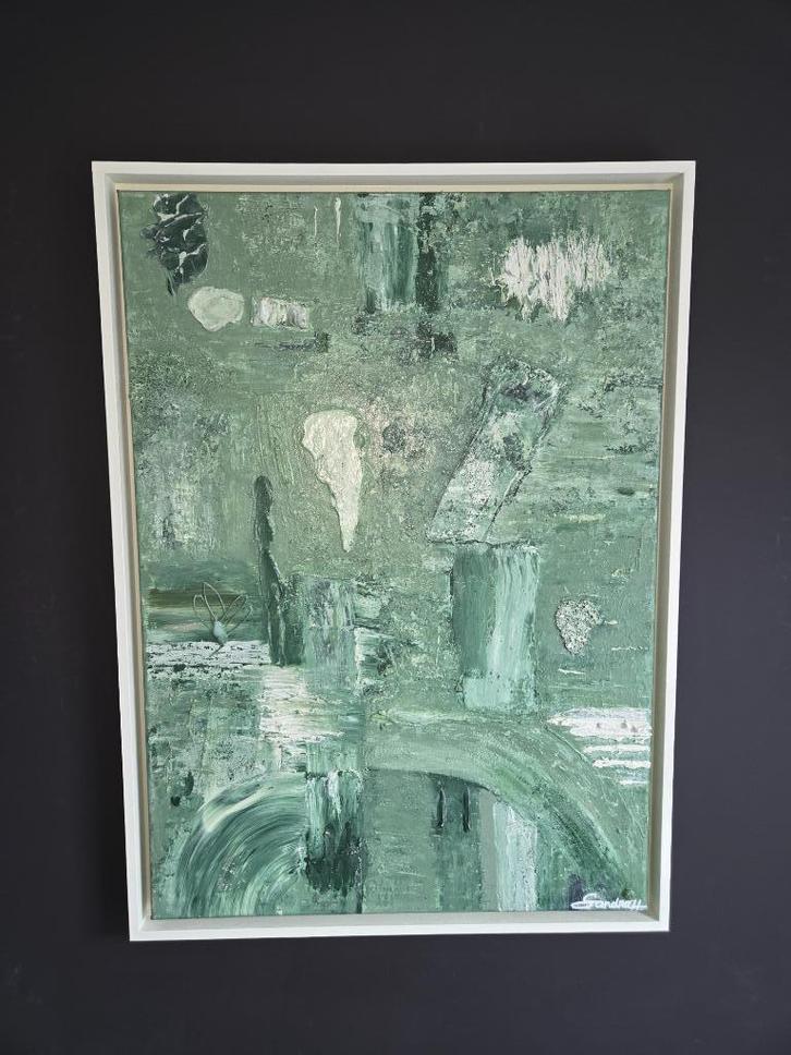 Origineel Werk Sandra Hapers "Thoughts in the Park" 50x70, Antiek en Kunst, Kunst | Schilderijen | Klassiek, Ophalen