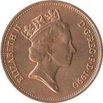 2 pence Elizabeth II 3e effigie, bronze Angl : 1990 : 0,15 €, Enlèvement, Monnaie en vrac