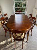 Table à manger et 6 chaises merisier, 100 tot 150 cm, 150 tot 200 cm, Rond, Gebruikt
