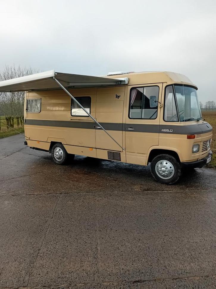 Oldtimer camper, Caravans en Kamperen, Mobilhomes, Particulier, tot en met 3, Buscamper of Camperbus, Mercedes, Diesel, Handgeschakeld