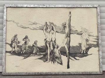 Dessin crucifixion signe frigara beschikbaar voor biedingen