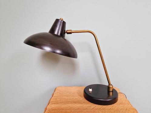 Lampe de bureau articulée en laiton & métal laqué noir, 195, Maison & Meubles, Lampes | Autre, Utilisé, Enlèvement ou Envoi