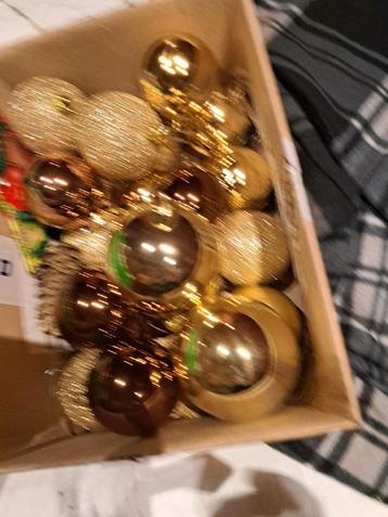 Lot de boules de Noël marron doré