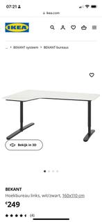 Ikea blad 160x110 anthraciet, Maison & Meubles, Bureaux, Comme neuf, Enlèvement ou Envoi