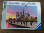 Puzzel Ravensburger 1000 stukjes Schilderachtige Notre Dame, 500 à 1500 pièces, Puzzle, Utilisé, Enlèvement ou Envoi