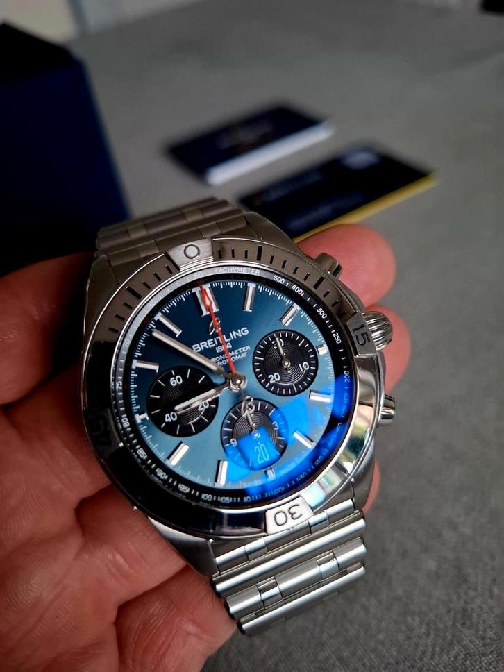 Breitling Chronomat B01. Topstaat en compleet!, Handtassen en Accessoires, Horloges | Heren, Breitling, Ophalen